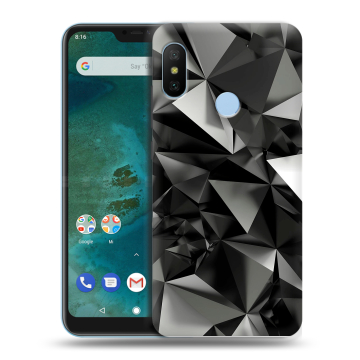 Пластиковый чехол на Xiaomi Mi A2 Lite с принтом Черные кристаллы Пластиковый чехол на Xiaomi Mi A2 Lite с принтом Черные кристаллы