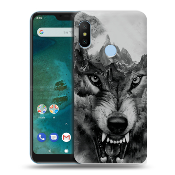 Пластиковый чехол на Xiaomi Mi A2 Lite с принтом Волк Пластиковый чехол на Xiaomi Mi A2 Lite с принтом Волк
