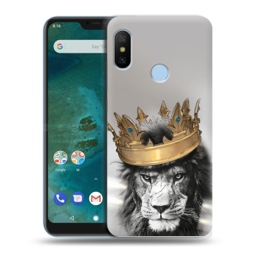 Пластиковый чехол на Xiaomi Mi A2 Lite с принтом Лев с короной Пластиковый чехол на Xiaomi Mi A2 Lite с принтом Лев с короной