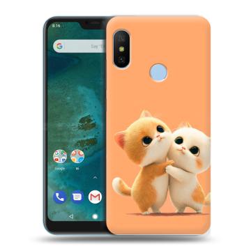 Пластиковый чехол на Xiaomi Mi A2 Lite с принтом Милые котики Пластиковый чехол на Xiaomi Mi A2 Lite с принтом Милые котики