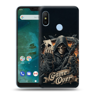 Пластиковый чехол на Xiaomi Mi A2 Lite с принтом Скелет карты