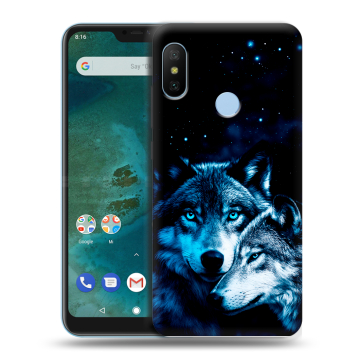 Пластиковый чехол на Xiaomi Mi A2 Lite с принтом Волки