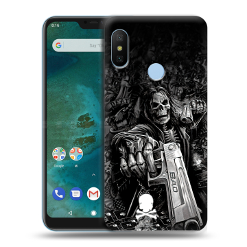 Пластиковый чехол на Xiaomi Mi A2 Lite с принтом Скелет