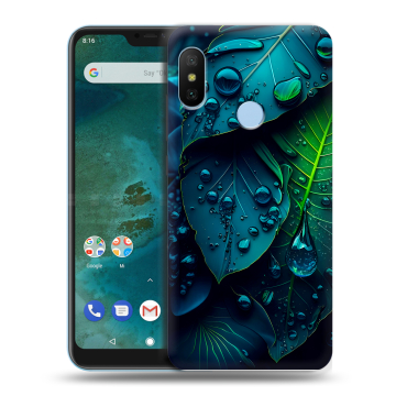 Пластиковый чехол на Xiaomi Mi A2 Lite с принтом Листья