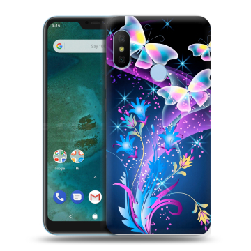 Пластиковый чехол на Xiaomi Mi A2 Lite с принтом Бабочки Пластиковый чехол на Xiaomi Mi A2 Lite с принтом Бабочки
