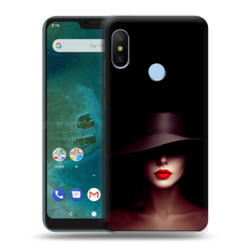 Пластиковый чехол на Xiaomi Mi A2 Lite с принтом Девушка в шляпе Пластиковый чехол на Xiaomi Mi A2 Lite с принтом Девушка в шляпе