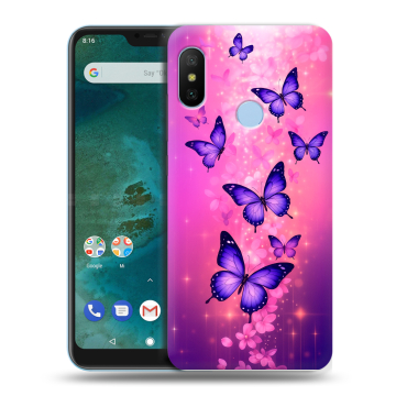 Пластиковый чехол на Xiaomi Mi A2 Lite с принтом Бабочки Пластиковый чехол на Xiaomi Mi A2 Lite с принтом Бабочки