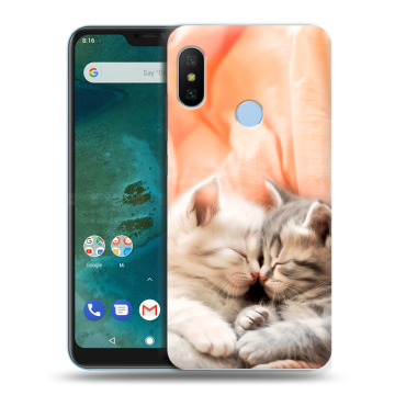 Пластиковый чехол на Xiaomi Mi A2 Lite с принтом Котята Пластиковый чехол на Xiaomi Mi A2 Lite с принтом Котята