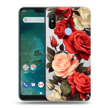 Пластиковый чехол на Xiaomi Mi A2 Lite с принтом Розы Пластиковый чехол на Xiaomi Mi A2 Lite с принтом Розы