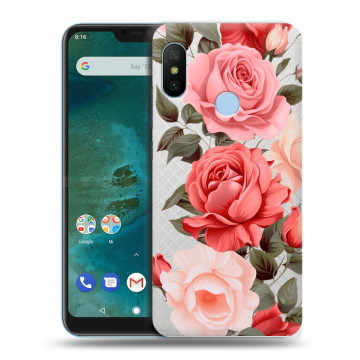 Пластиковый чехол на Xiaomi Mi A2 Lite с принтом Розы Пластиковый чехол на Xiaomi Mi A2 Lite с принтом Розы