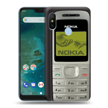 Пластиковый чехол на Xiaomi Mi A2 Lite с принтом Ретро Нокия