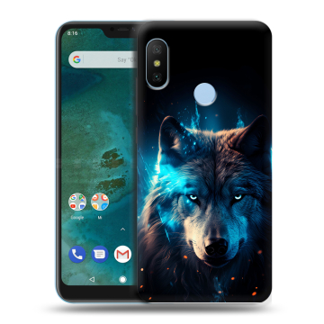 Пластиковый чехол на Xiaomi Mi A2 Lite с принтом Волк ночной