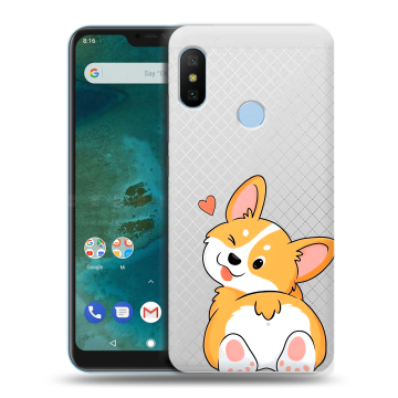 Пластиковый чехол на Xiaomi Mi A2 Lite с принтом Корги Пластиковый чехол на Xiaomi Mi A2 Lite с принтом Корги