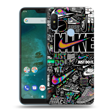 Пластиковый чехол на Xiaomi Mi A2 Lite с принтом Найк