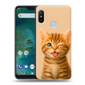 Пластиковый чехол на Xiaomi Mi A2 Lite с принтом котенок Пластиковый чехол на Xiaomi Mi A2 Lite с принтом котенок