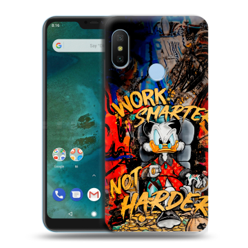 Пластиковый чехол на Xiaomi Mi A2 Lite с принтом Дональд Дак Деньги Пластиковый чехол на Xiaomi Mi A2 Lite с принтом Дональд Дак Деньги