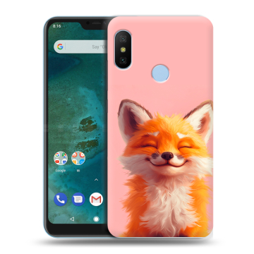 Пластиковый чехол на Xiaomi Mi A2 Lite с принтом милая лиса Пластиковый чехол на Xiaomi Mi A2 Lite с принтом милая лиса
