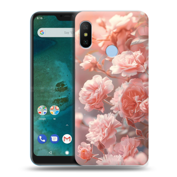 Пластиковый чехол на Xiaomi Mi A2 Lite с принтом Розовые розы Пластиковый чехол на Xiaomi Mi A2 Lite с принтом Розовые розы