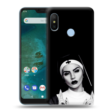 Пластиковый чехол на Xiaomi Mi A2 Lite с принтом монашка Пластиковый чехол на Xiaomi Mi A2 Lite с принтом монашка