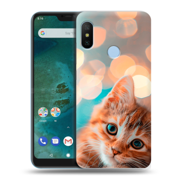 Пластиковый чехол на Xiaomi Mi A2 Lite с принтом котик Пластиковый чехол на Xiaomi Mi A2 Lite с принтом котик