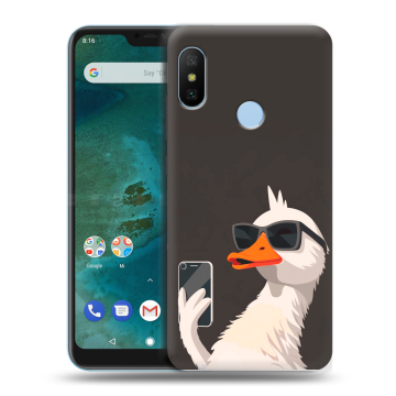 Пластиковый чехол на Xiaomi Mi A2 Lite с принтом утка в очках Пластиковый чехол на Xiaomi Mi A2 Lite с принтом утка в очках
