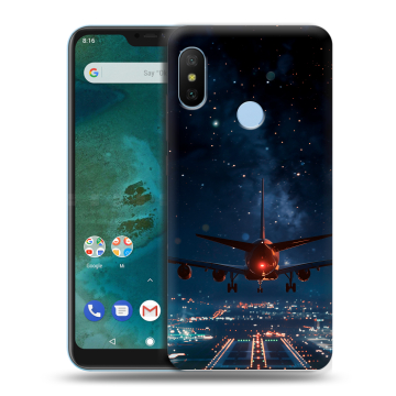 Пластиковый чехол на Xiaomi Mi A2 Lite с принтом самолет Пластиковый чехол на Xiaomi Mi A2 Lite с принтом самолет