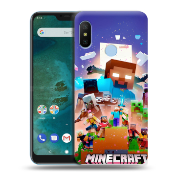 Пластиковый чехол на Xiaomi Mi A2 Lite с принтом Майнкрафт Minecraft