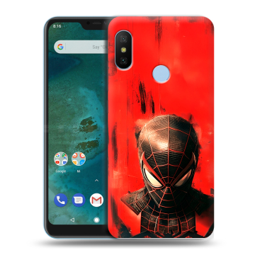 Пластиковый чехол на Xiaomi Mi A2 Lite с принтом человек паук spiderman Пластиковый чехол на Xiaomi Mi A2 Lite с принтом человек паук spiderman