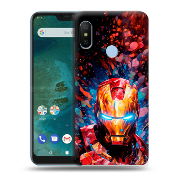 Пластиковый чехол на Xiaomi Mi A2 Lite с принтом Железный человек Ironman Пластиковый чехол на Xiaomi Mi A2 Lite с принтом Железный человек Ironman