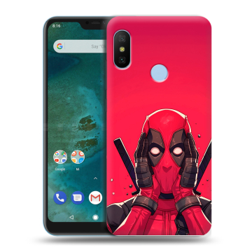 Пластиковый чехол на Xiaomi Mi A2 Lite с принтом Дедпул Deadpool Пластиковый чехол на Xiaomi Mi A2 Lite с принтом Дедпул Deadpool