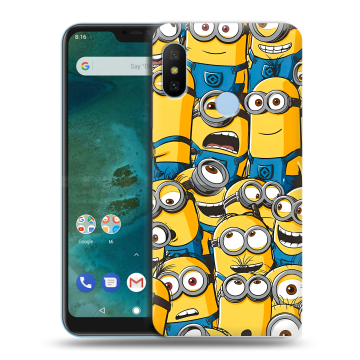 Пластиковый чехол на Xiaomi Mi A2 Lite с принтом Миньоны Пластиковый чехол на Xiaomi Mi A2 Lite с принтом Миньоны