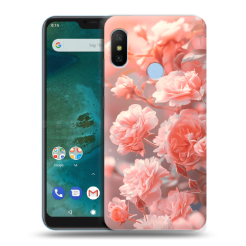 Пластиковый чехол на Xiaomi Mi A2 Lite с принтом Розы цветы Пластиковый чехол на Xiaomi Mi A2 Lite с принтом Розы цветы
