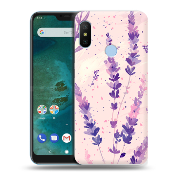 Пластиковый чехол на Xiaomi Mi A2 Lite с принтом цветы лаванда Пластиковый чехол на Xiaomi Mi A2 Lite с принтом цветы лаванда