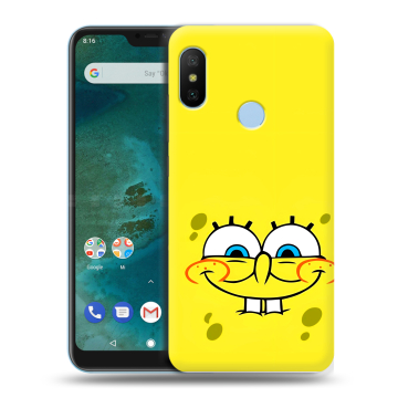 Пластиковый чехол на Xiaomi Mi A2 Lite с принтом спанчбоб спанч боб