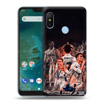 Пластиковый чехол на Xiaomi Mi A2 Lite с принтом Реал Роналдо Real Ronaldo