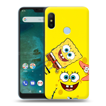Пластиковый чехол на Xiaomi Mi A2 Lite с принтом Спанч боб Спанчбоб Пластиковый чехол на Xiaomi Mi A2 Lite с принтом Спанч боб Спанчбоб