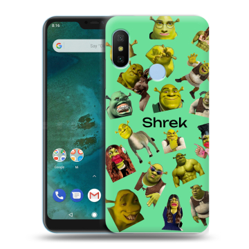 Пластиковый чехол на Xiaomi Mi A2 Lite с принтом Шрек Shrek Пластиковый чехол на Xiaomi Mi A2 Lite с принтом Шрек Shrek