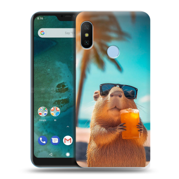 Пластиковый чехол на Xiaomi Mi A2 Lite с принтом Капибара