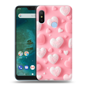 Пластиковый чехол на Xiaomi Mi A2 Lite с принтом Сердечки Пластиковый чехол на Xiaomi Mi A2 Lite с принтом Сердечки