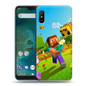 Пластиковый чехол на Xiaomi Mi A2 Lite с принтом Майнкрафт Minecraft