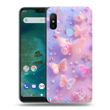 Пластиковый чехол на Xiaomi Mi A2 Lite с принтом Бабочки