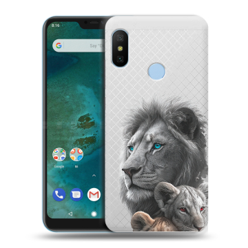 Пластиковый чехол на Xiaomi Mi A2 Lite с принтом Львы Пластиковый чехол на Xiaomi Mi A2 Lite с принтом Львы