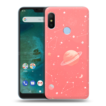 Пластиковый чехол на Xiaomi Mi A2 Lite с принтом Розовый космос Пластиковый чехол на Xiaomi Mi A2 Lite с принтом Розовый космос
