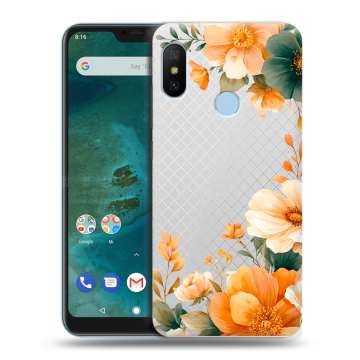 Пластиковый чехол на Xiaomi Mi A2 Lite с принтом Цветы принт Пластиковый чехол на Xiaomi Mi A2 Lite с принтом Цветы принт