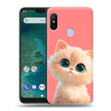 Пластиковый чехол на Xiaomi Mi A2 Lite с принтом Розовый котенок Пластиковый чехол на Xiaomi Mi A2 Lite с принтом Розовый котенок