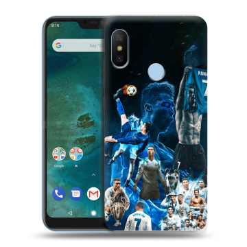 Пластиковый чехол на Xiaomi Mi A2 Lite с принтом Реал Роналдо