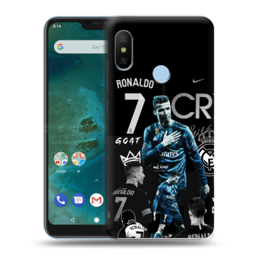 Пластиковый чехол на Xiaomi Mi A2 Lite с принтом Реал Роналдо