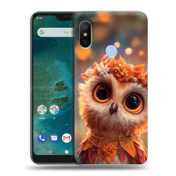 Пластиковый чехол на Xiaomi Mi A2 Lite с принтом Милая сова
