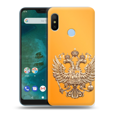 Пластиковый чехол на Xiaomi Mi A2 Lite с принтом Герб Флаг России