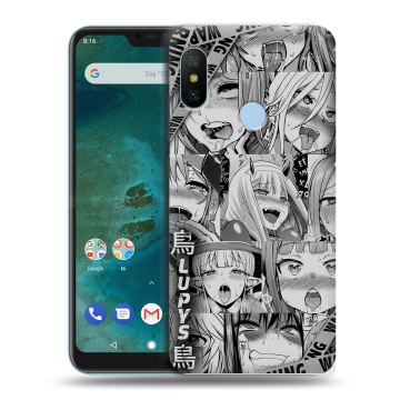 Пластиковый чехол на Xiaomi Mi A2 Lite с принтом Ahegao Ахегао Аниме